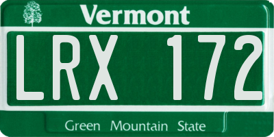 VT license plate LRX172
