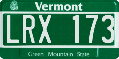 VT license plate LRX173