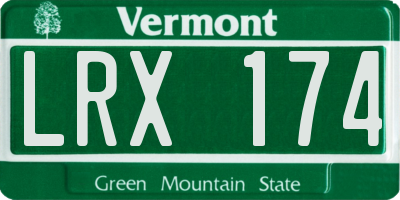VT license plate LRX174