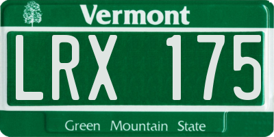 VT license plate LRX175