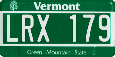 VT license plate LRX179