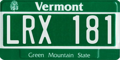 VT license plate LRX181