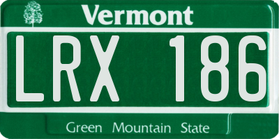 VT license plate LRX186