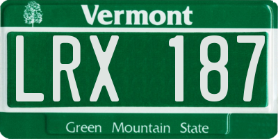 VT license plate LRX187