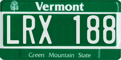 VT license plate LRX188