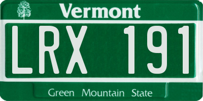 VT license plate LRX191