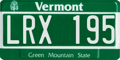 VT license plate LRX195