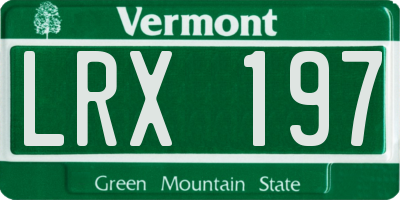 VT license plate LRX197