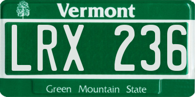 VT license plate LRX236