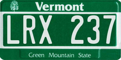 VT license plate LRX237