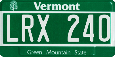 VT license plate LRX240