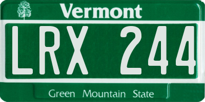 VT license plate LRX244