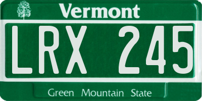 VT license plate LRX245