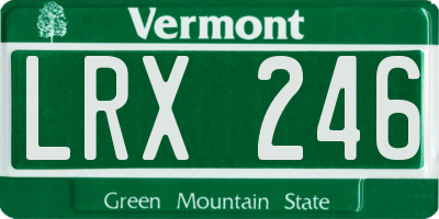VT license plate LRX246