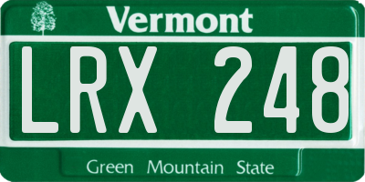 VT license plate LRX248