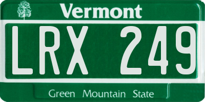 VT license plate LRX249
