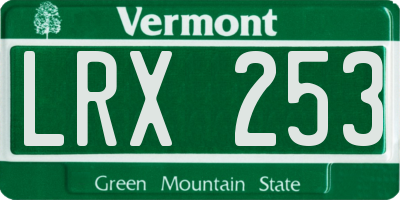 VT license plate LRX253