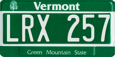 VT license plate LRX257