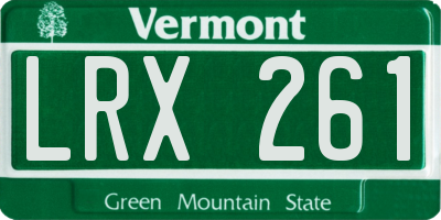 VT license plate LRX261