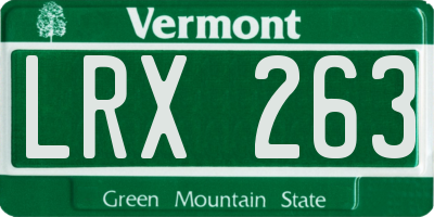 VT license plate LRX263