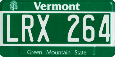 VT license plate LRX264