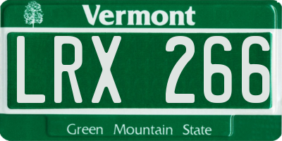 VT license plate LRX266