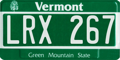 VT license plate LRX267