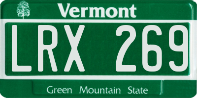 VT license plate LRX269