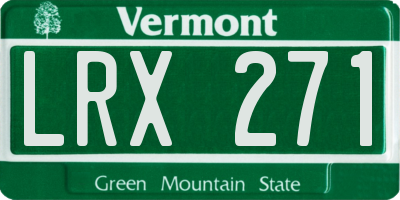VT license plate LRX271