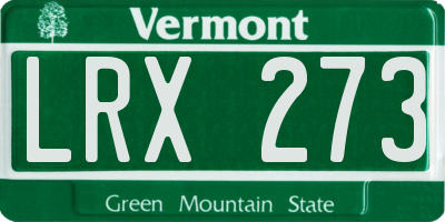 VT license plate LRX273