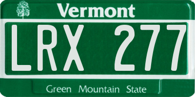 VT license plate LRX277