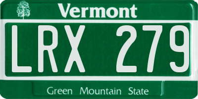 VT license plate LRX279