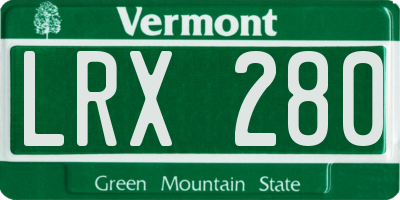 VT license plate LRX280