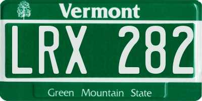 VT license plate LRX282