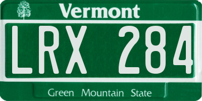 VT license plate LRX284