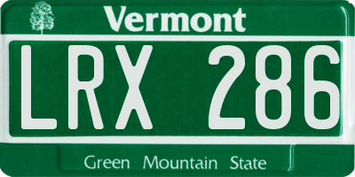 VT license plate LRX286