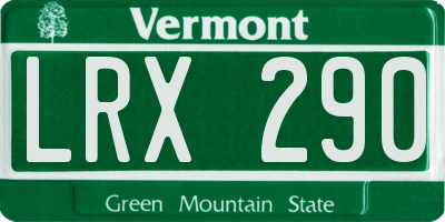 VT license plate LRX290