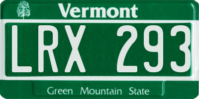 VT license plate LRX293