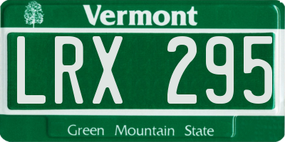 VT license plate LRX295