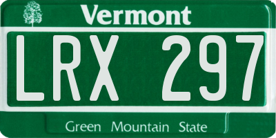 VT license plate LRX297
