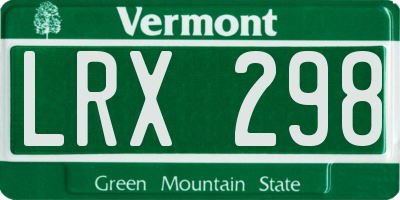VT license plate LRX298