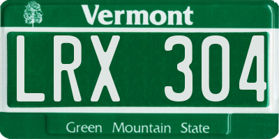 VT license plate LRX304