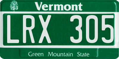 VT license plate LRX305
