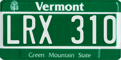VT license plate LRX310