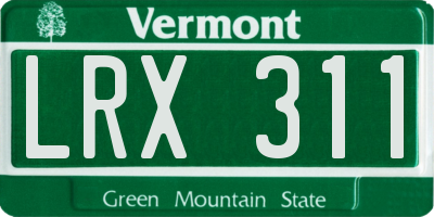 VT license plate LRX311