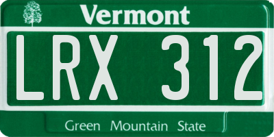 VT license plate LRX312