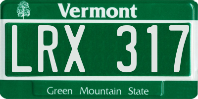 VT license plate LRX317