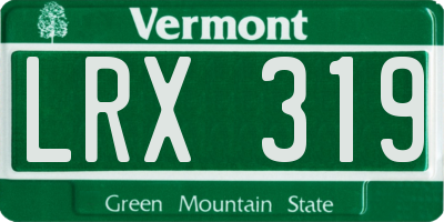 VT license plate LRX319
