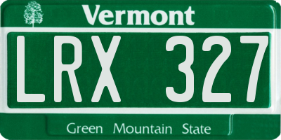VT license plate LRX327