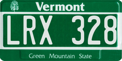 VT license plate LRX328